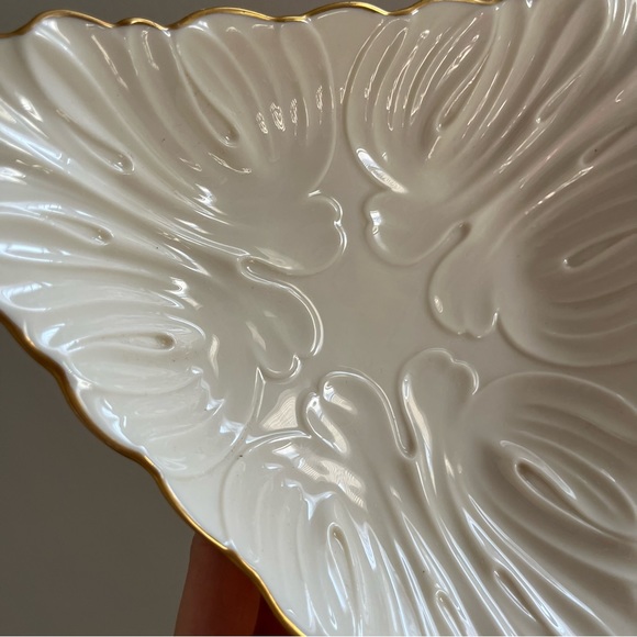 Lenox China Triad Dish Hand Decorated with 24K Gold - Picture 3 of 6